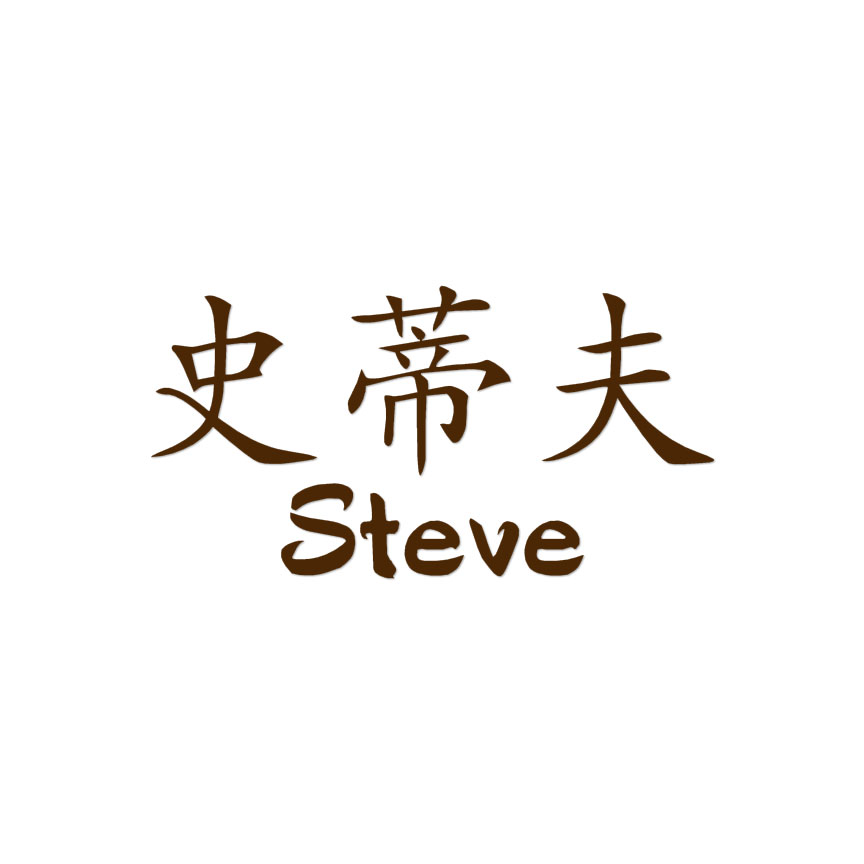 Chinese Symbol Steve Name - Decal Sticker - Multiple Colors